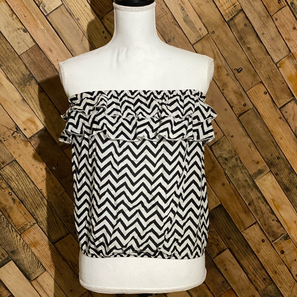 Wishful Park Black and White Tube Top